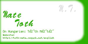 mate toth business card